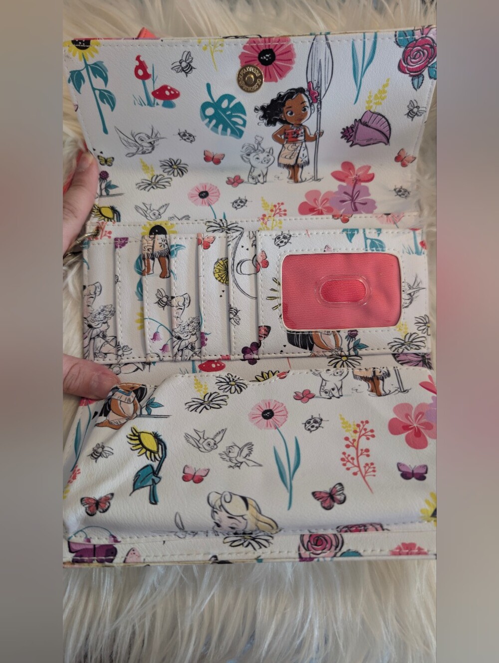 Disney White Floral Character Wristlet Wallet with Pink Strap - Picture 3 of 3